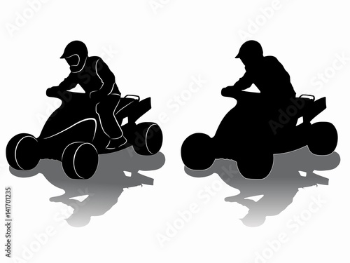 silhouette of a rider ATV, vector draw