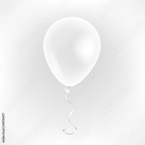 White transparent balloon on background.
