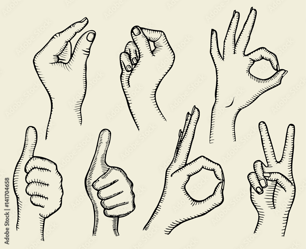 Fototapeta premium Set of Four Hands