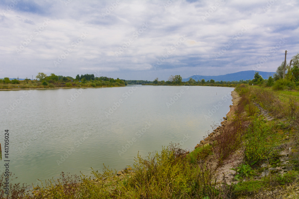 Lake in the mountains for recreation and fishing