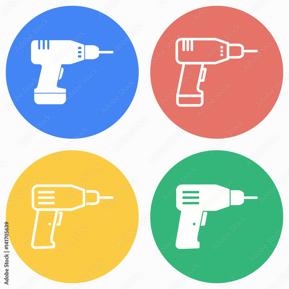 Drill icon set. Drill icon set.