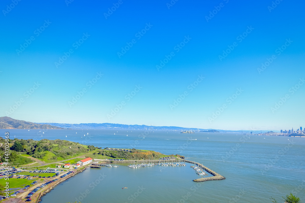 Beautiful scenic view of Horseshoe bay in San Francisco