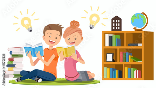 Reading attentively in public libraries. Learning together. Creating a situation of great class.