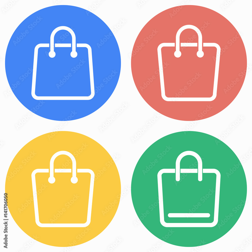 Shopping bag icon set. Shopping bag icon set.