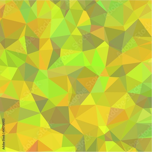 Abstract background of small triangles of polygon blue and yellow and green and pink fragments of sharp flowers and leaves throughout the drawing