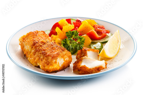 Fish dish - fried fish with vegetables