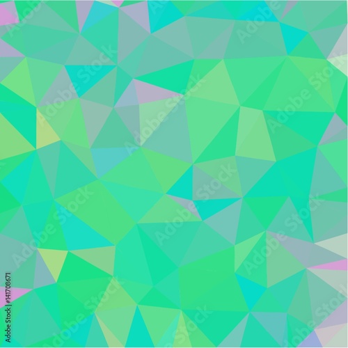 Abstract background of small triangles of polygon blue and yellow and green and pink fragments of sharp flowers and leaves throughout the drawing