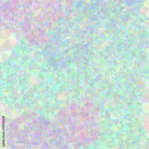 Abstract background of small triangles of polygon blue and yellow and green and pink fragments of sharp flowers and leaves throughout the drawing