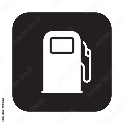Gas station, fuel dispenser flat icon, filled vector sign, colorful pictogram on rounded square button isolated on white. Symbol, logo illustration. Flat design, pixel perfect