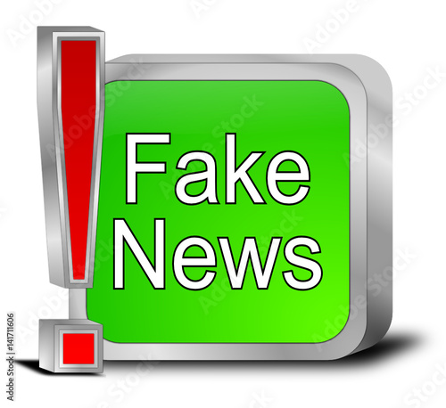 Fake News button - 3D illustration