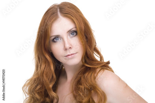 Portrait of a beautiful red-haired girl