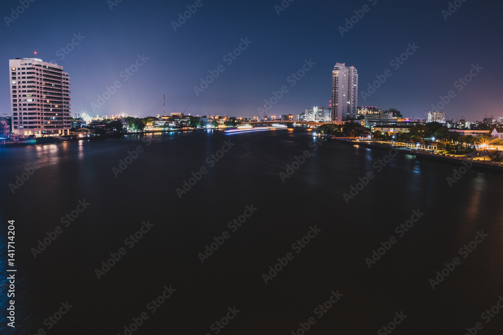Chao Phraya River at night