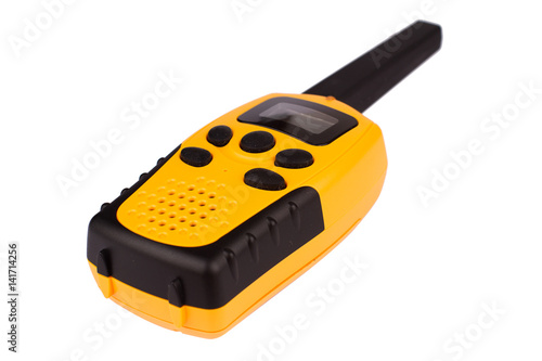 yellow walkie talkie isolated on white