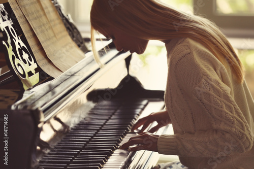 Girl playing piano