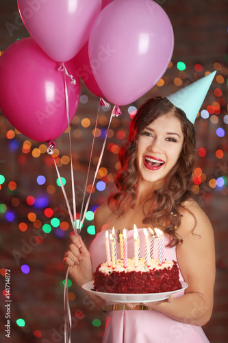 Beautiful young woman with ...