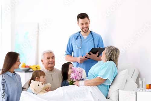 Family visiting grandmother...