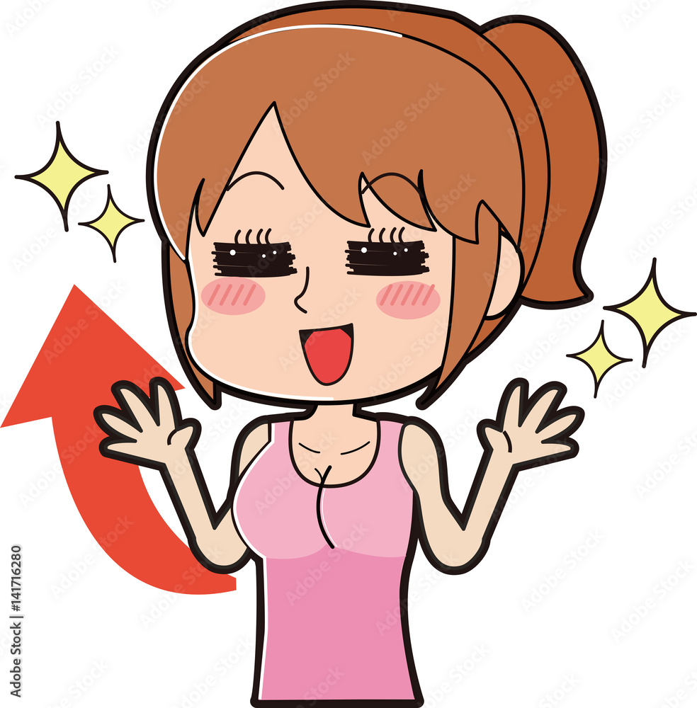 バストアップに成功した女性のイラスト