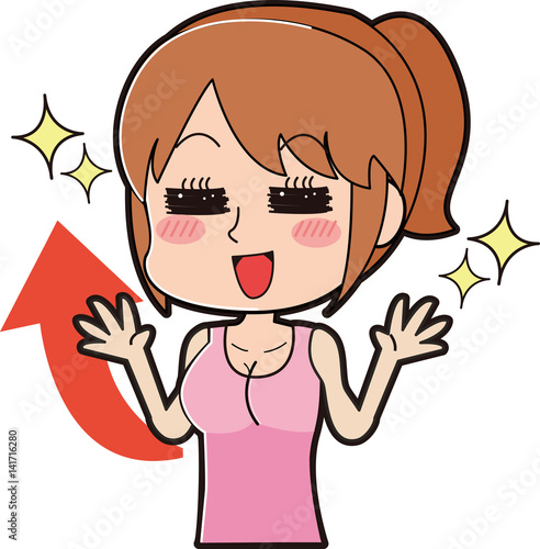 バストアップに成功した女性のイラスト