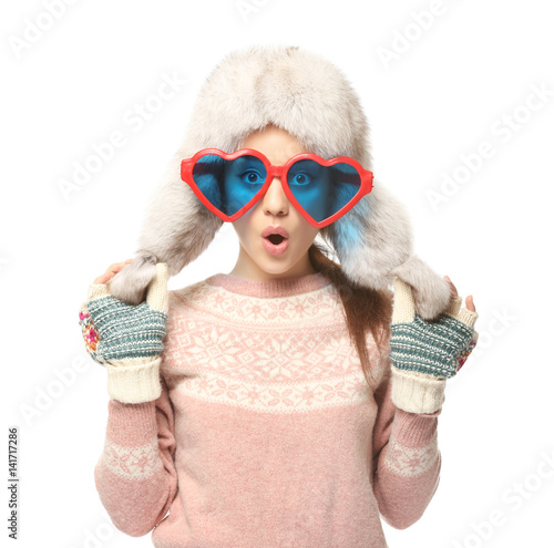 Beautiful young woman with ...