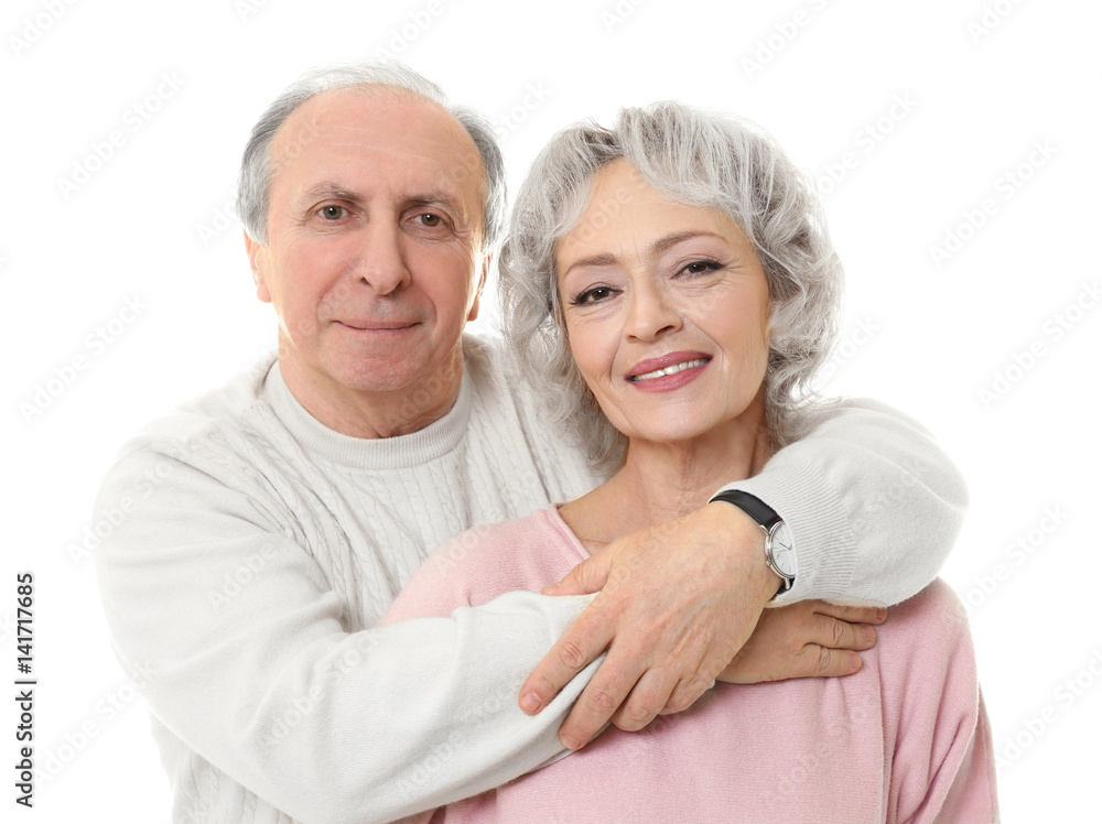 Happy senior couple isolated on white Happy senior couple isolated on white