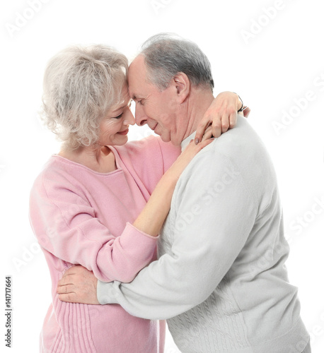 Happy senior couple isolate...