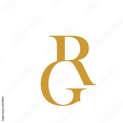 letter GR gold color logo vector