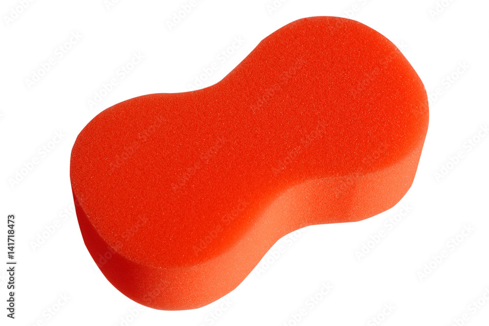 Red sponge isolated on white background. Red sponge isolated on white background.