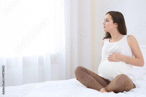 Beautiful pregnant woman si...