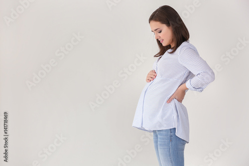 Beautiful pregnant woman on...