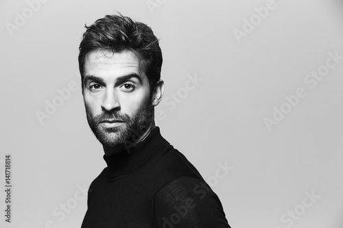 Seriously handsome man in studio