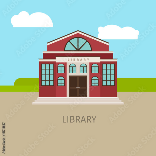 Colored urban municipal library building