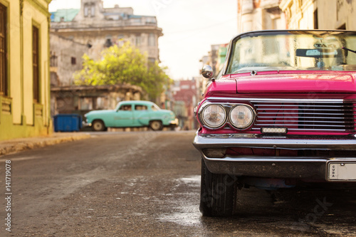 Old car on street of Havana  Cuba