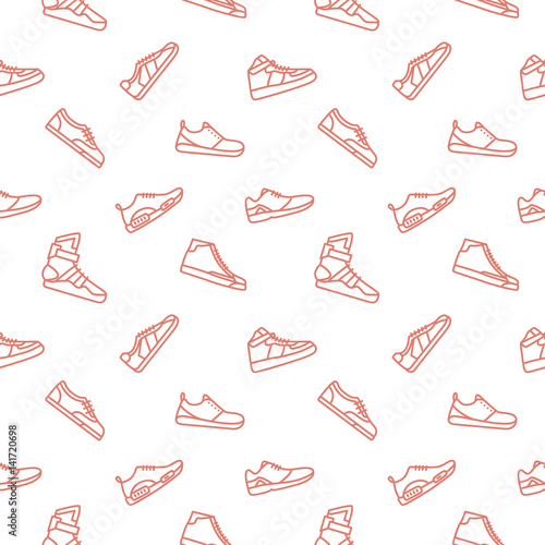 Sneakers Clothes Seamless Pattern Background