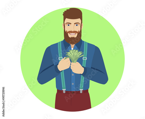 Hipster counts the cash money