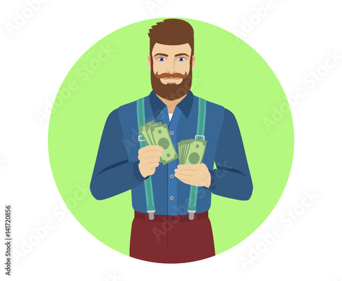 Hipster counts the cash money