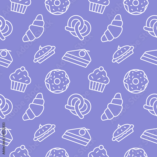 Bakery seamless pattern food background