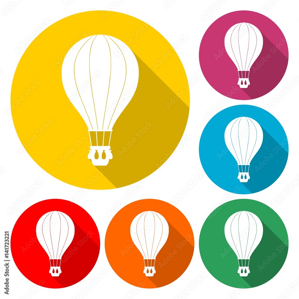 Fototapeta premium Flat Air Balloon icon - vector Illustration