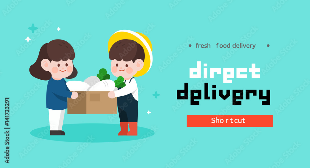 Shopping delivery pop-up illustration