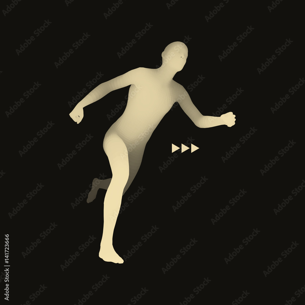 3d Running Man. Design for Sport, Business, Science and Technology.