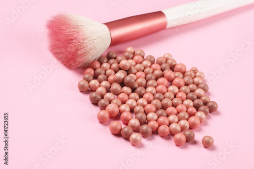 Face pearls blush and brush