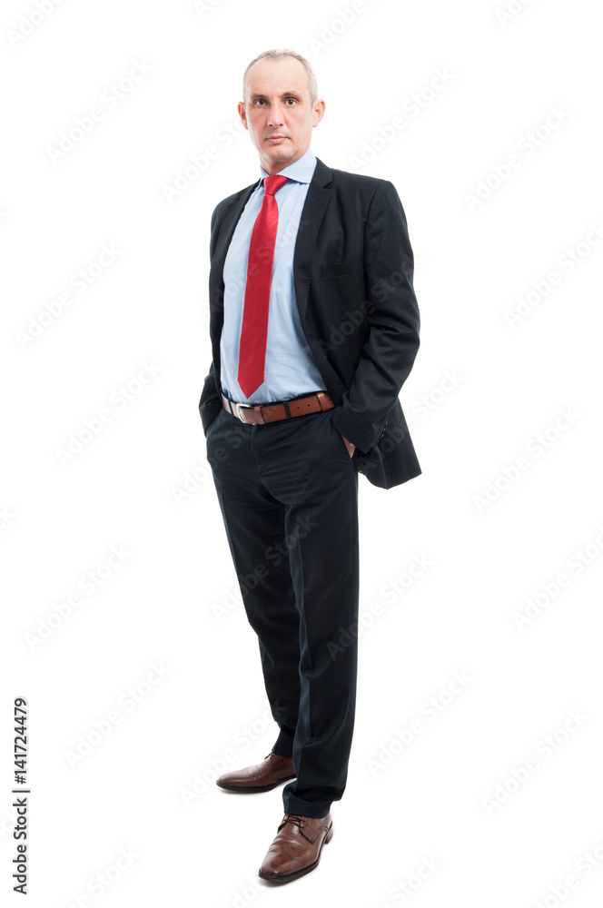 Full body senior business man posing with hands in pockets Full body senior business man posing with hands in pockets