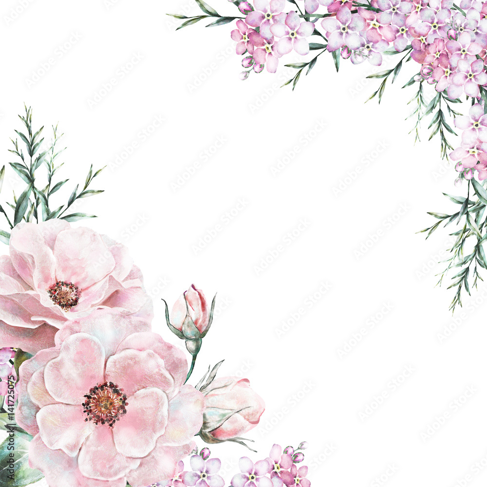 Thiệp cưới họa tiết hoa hồng và lá bằng màu nước sẽ khiến bạn phải xuýt xoa và thích thú với nét mềm mại, tinh tế của chúng. Họa tiết hoa hồng và lá được vẽ bằng màu nước sắc sảo và đường nét mềm mại, tạo nên một thiệp cưới đầy ấn tượng và sức hút.