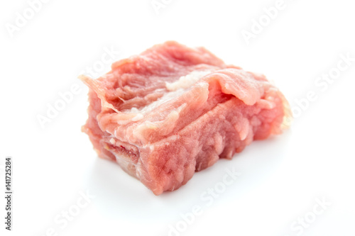 Raw pork ribs isolated on white background.
