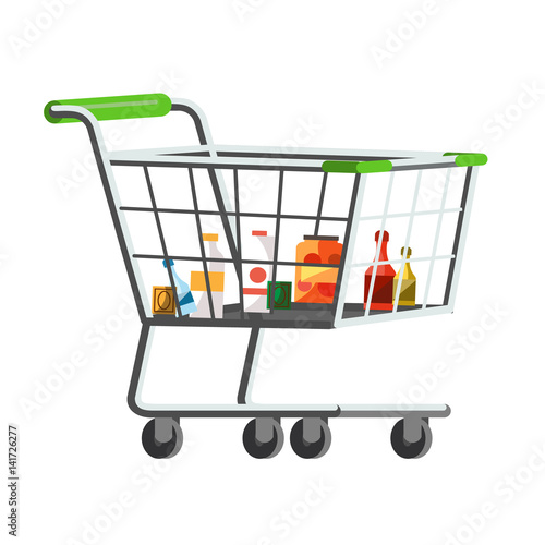 Full shopping trolley cart