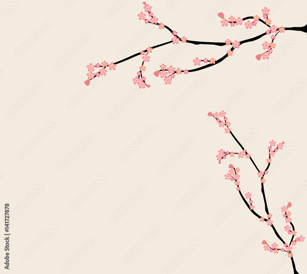pink floral branch background