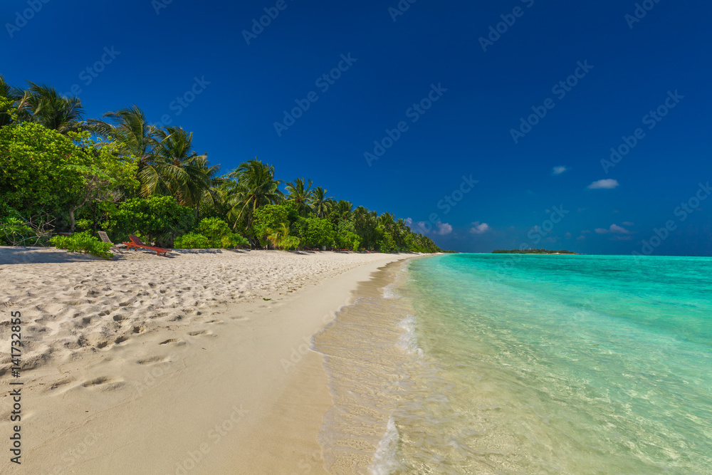 Ultimate destination beach on a tropical island, Maldives