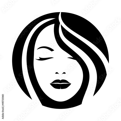 Woman model hair face icon