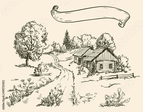 village houses and farmland