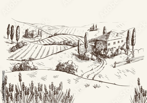 village houses and farmland