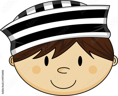 Cute Cartoon Prisoner Head